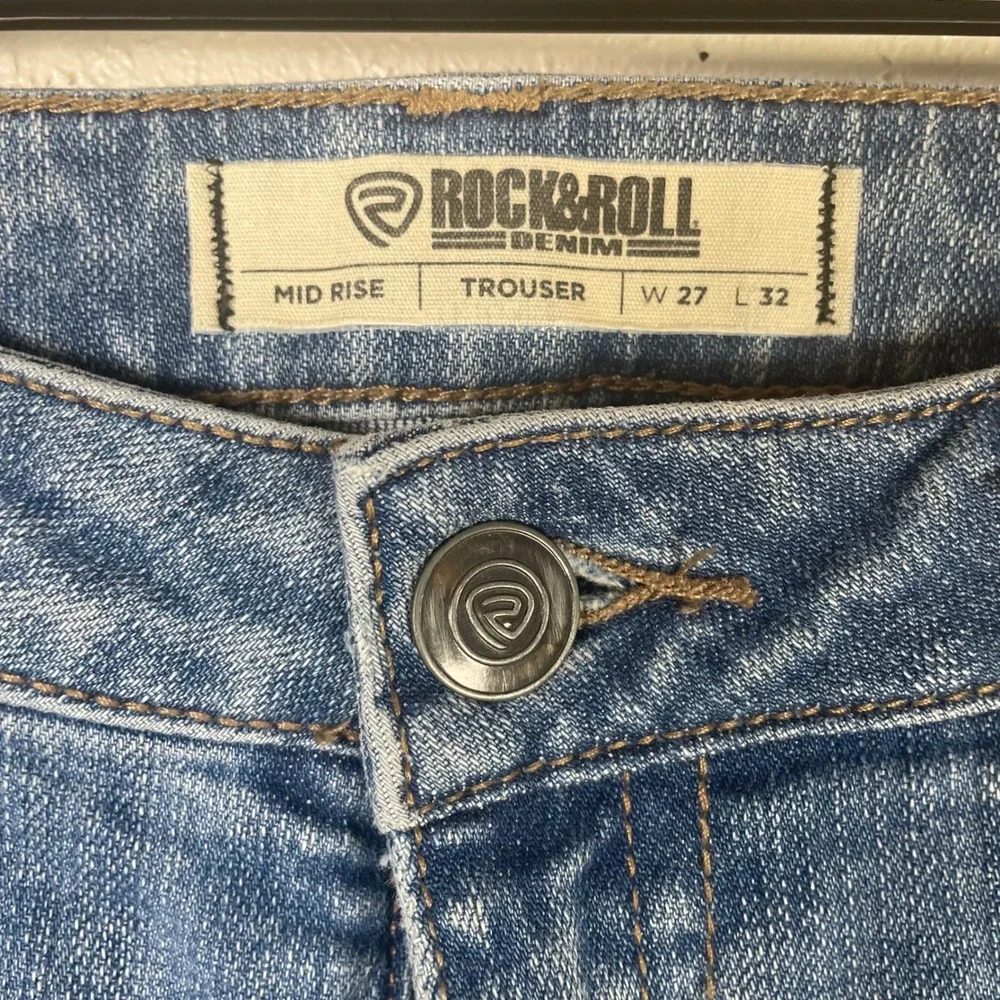 Rock‎ & Roll Denim Womens Mid Rise Trouser Jeans Blue Medium Wash W27